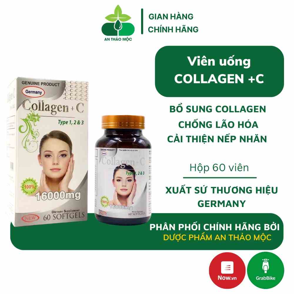 Viên uống MEDIUSA collagen + C bổ sung collagen và các chất chống oxi hóa hạn chế lão hóa nhăn da giúp da căng sáng mịn