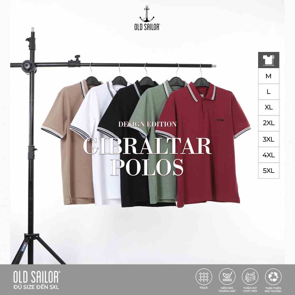 Áo Polo Nam OLD SAILOR Phối Viền Cổ Chất Vải Cotton Cao Cấp Thiết Kế Đơn Giản Lịch Thiệp Big size