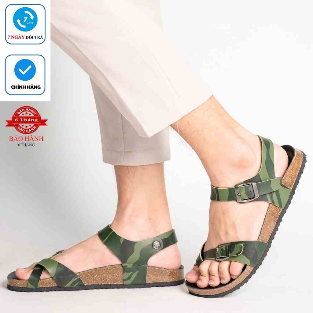 [Bản giới hạn] R14 -  Sandal Birken Đế Trấu BIOLINE Camo Rằn Ri Thiết Kế Unisex Nam nữ Quai Xỏ ngón Da PU cao cấp