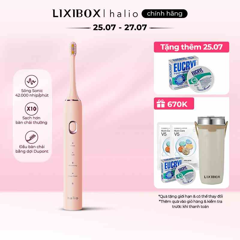 Bàn chải điện Halio Sonic SmartClean Electric Toothbrush - coral