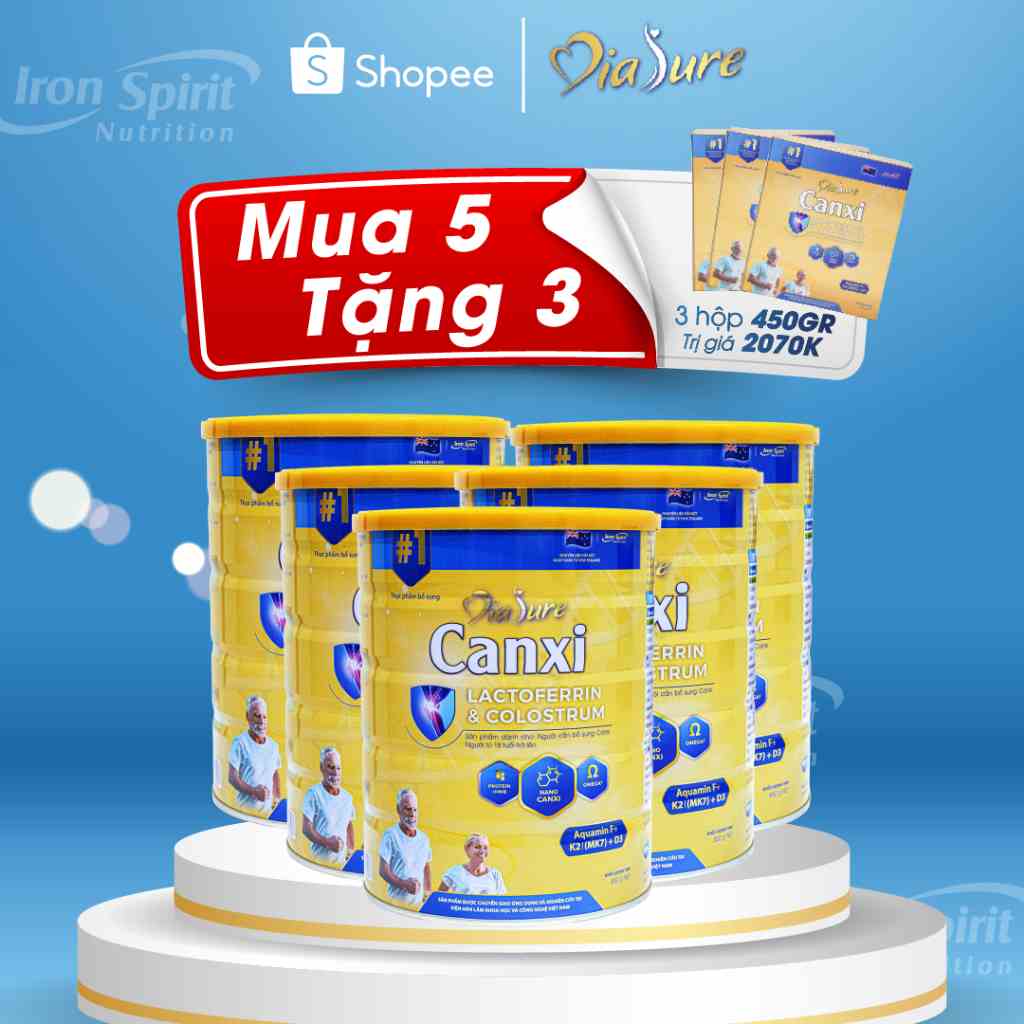 MUA 5 TẶNG 3, DIASURE CANXI 850G - Bổ sung dinh dưỡng, nano canxi phòng chống loãng xương, cải thiện vấn đề xương khớp