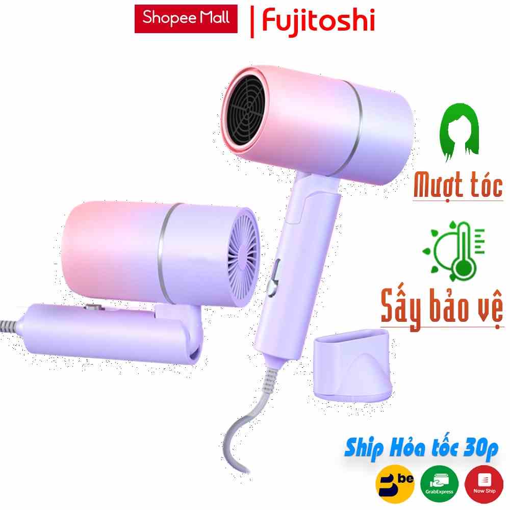 Máy sấy tóc mini FUJITOSHI FTA81 gấp gọn tạo kiểu tóc chuyên nghiệp công suất lớn 1000w bảo hành 6 tháng