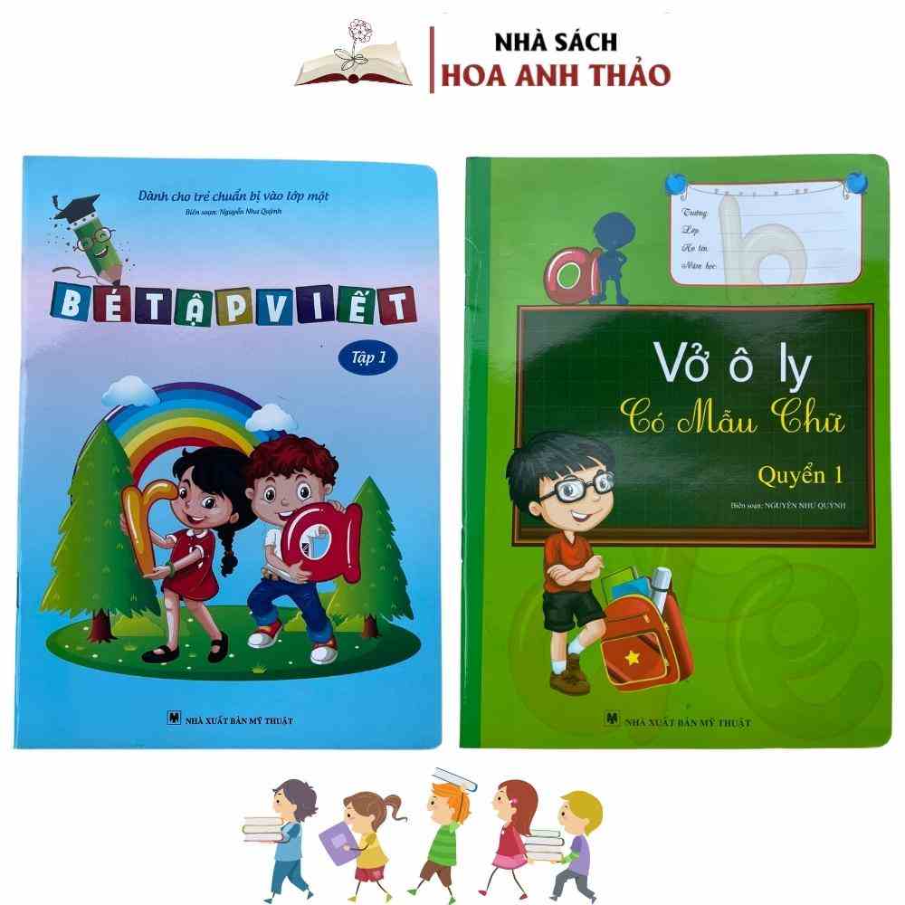 Sách - Bé Tập Viết Dành Cho Bé Chuẩn Bị Vào Lớp Một Và Vở Ô Ly Có Mẫu Chữ ( Tập 1 )