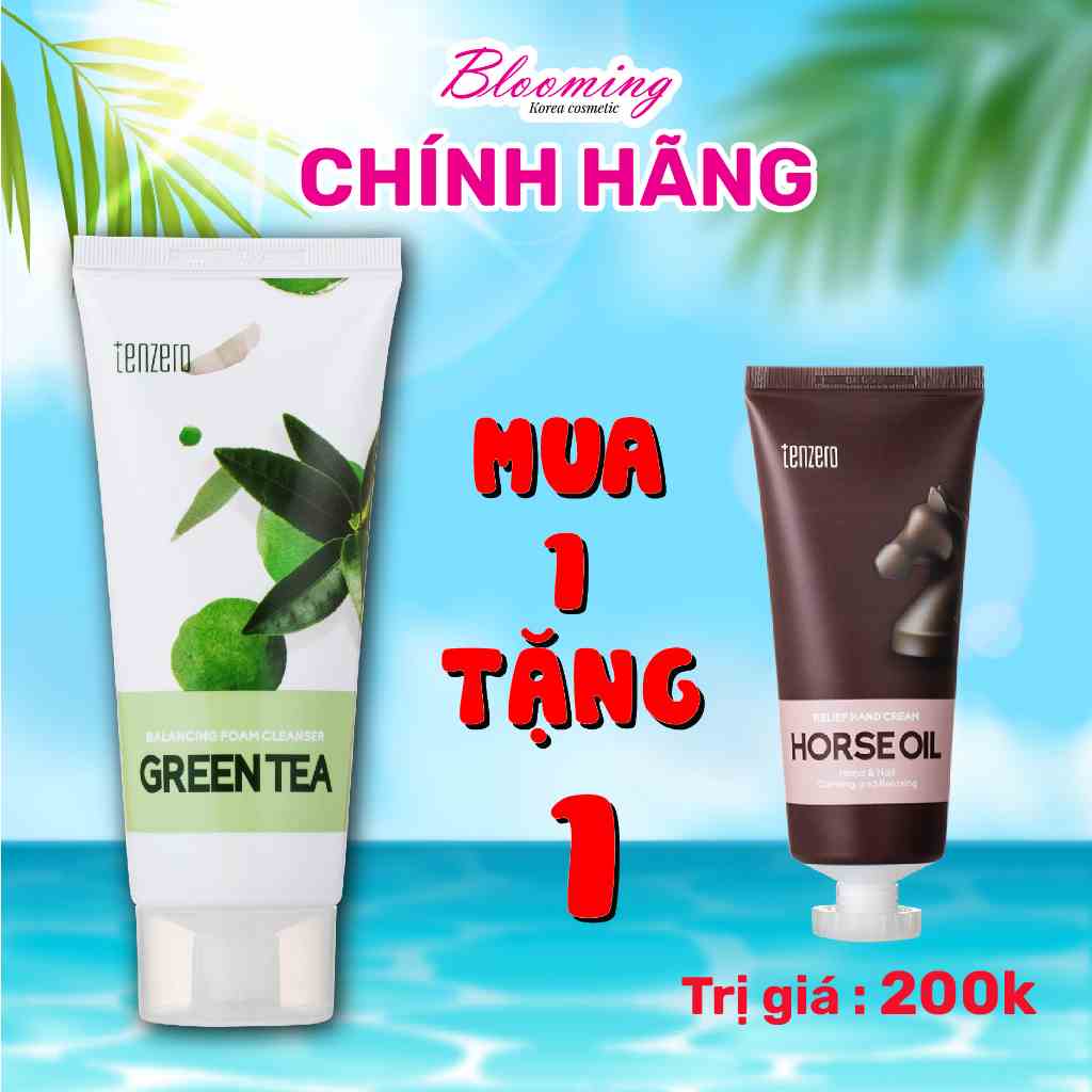 Sữa rửa mặt trà xanh cung cấp độ ẩm, làm sạch sâu Tenzero Balancing Foam Cleanser Green Tea 100ml