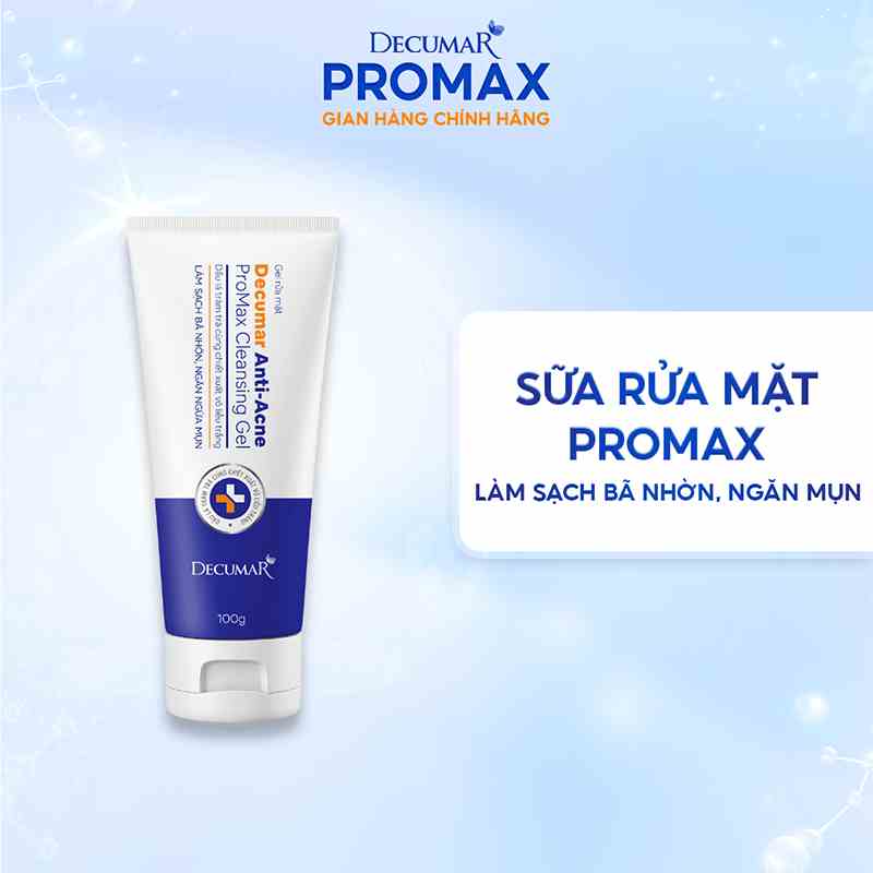 Sữa rửa mặt dạng gel ngừa mụn, mờ thâm, tái tạo da Decumar Anti-Acne Promax Cleansing Gel