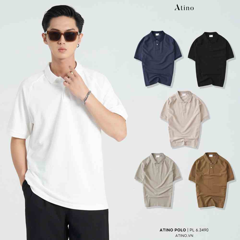 Áo Polo Nam thanh lịch ATINO vải cá sấu Cotton thoáng mát trẻ trung chuẩn form Slim-Fit PL6.3490