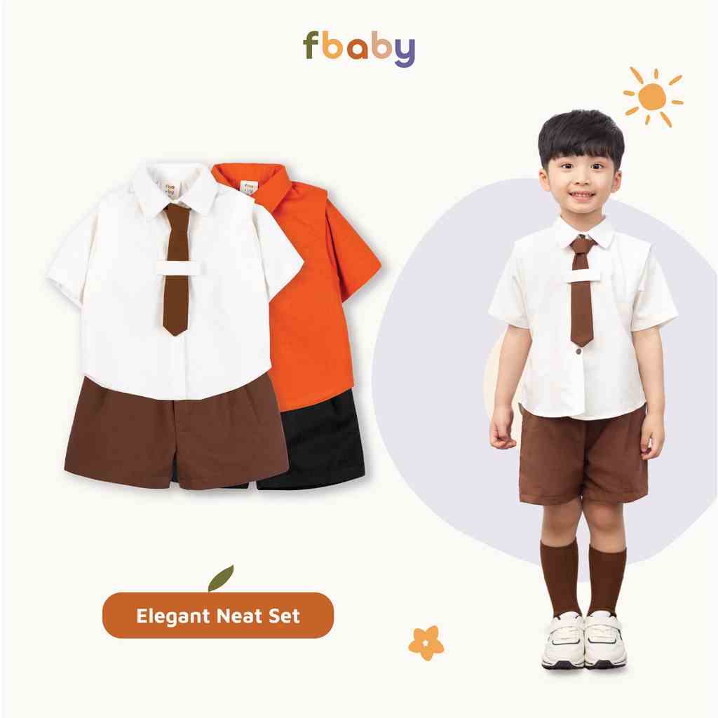 Bộ sơ mi hè bé trai phối tay kèm cà vạt Fbaby - FB023