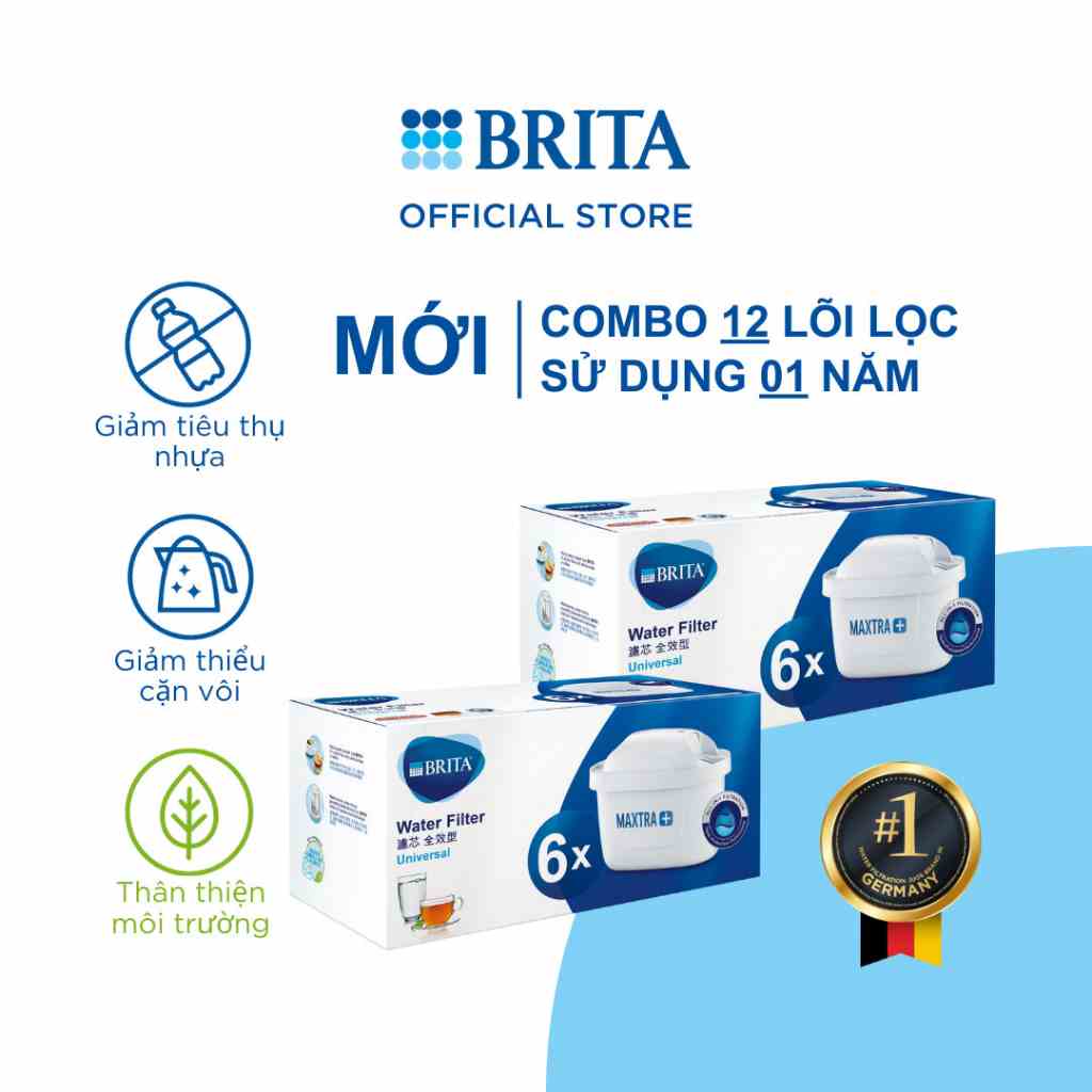 Combo 2 hộp lõi lọc Brita  Maxtra Plus (2 hộp pack 6 = 12 lõi)