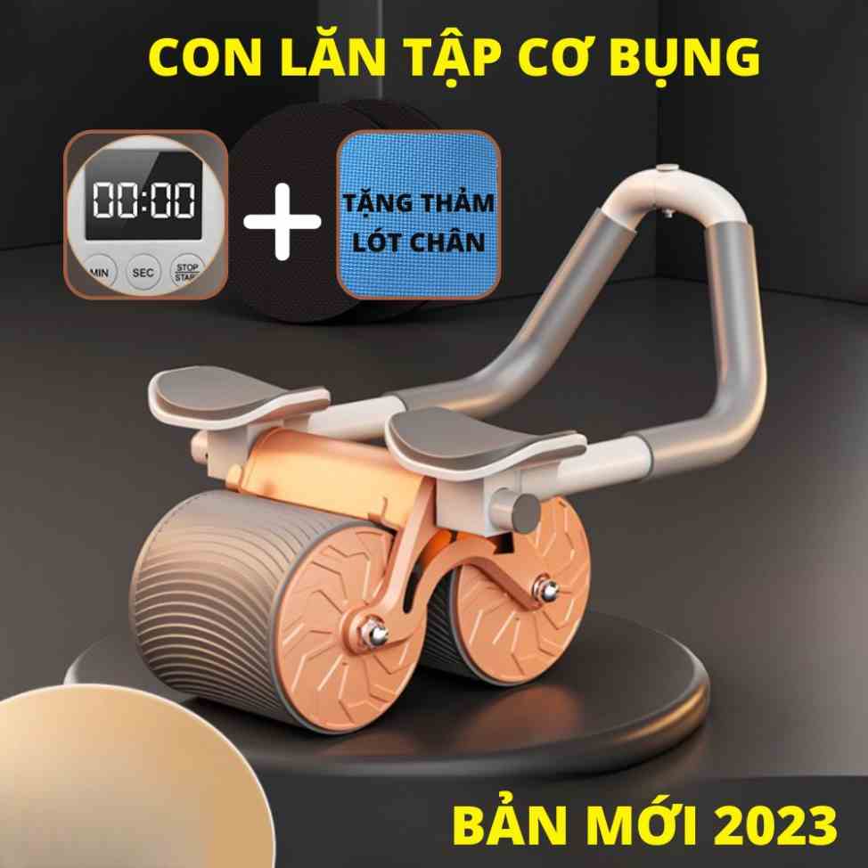 Con lăn tập bụng trợ lực - Dụng cụ tập cơ bụng hỗ trợ tập plank bằng con lăn siêu tiện dụng - Hãng dododios