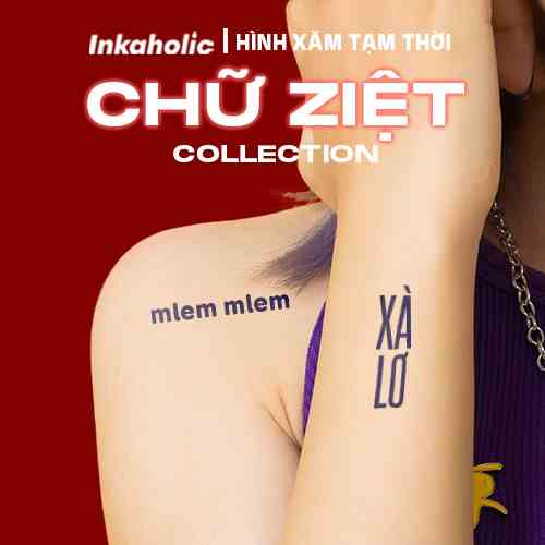 [ Chữ Ziệt Collection ] Inkaholic hình xăm dán 15 ngày, chống nước, chất liệu 100% từ tự nhiên