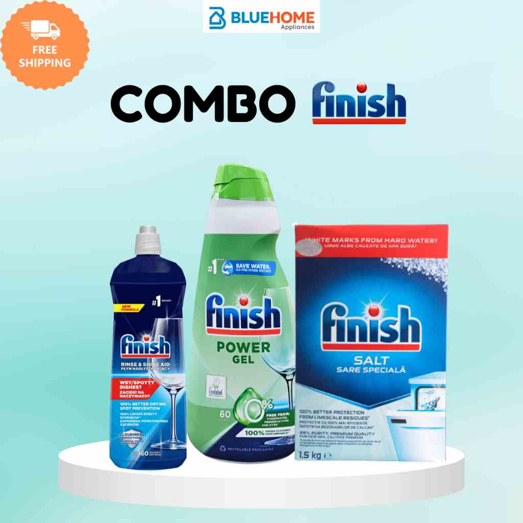 Combo Finish: Gel Finish Eco 0% 900ml + Muối 1.5kg + Bóng 800ml