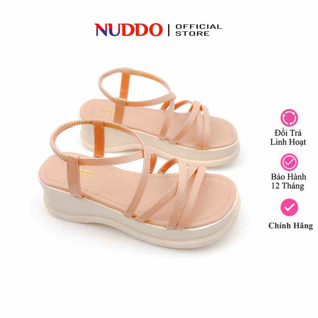 Giày Sandal Nữ Đế Xuồng Siêu Êm Nhẹ, Dép Quai Hậu Nữ Đi Học Đế Bánh Mì 5 Phân Phối Quai Chun NUDDO NX222