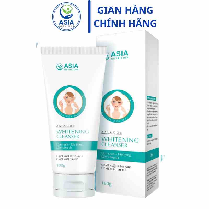 Sữa rửa mặt cao cấp Whitening Cleanser Asia 100g giúp làm sạch, tẩy trang, làm sáng da