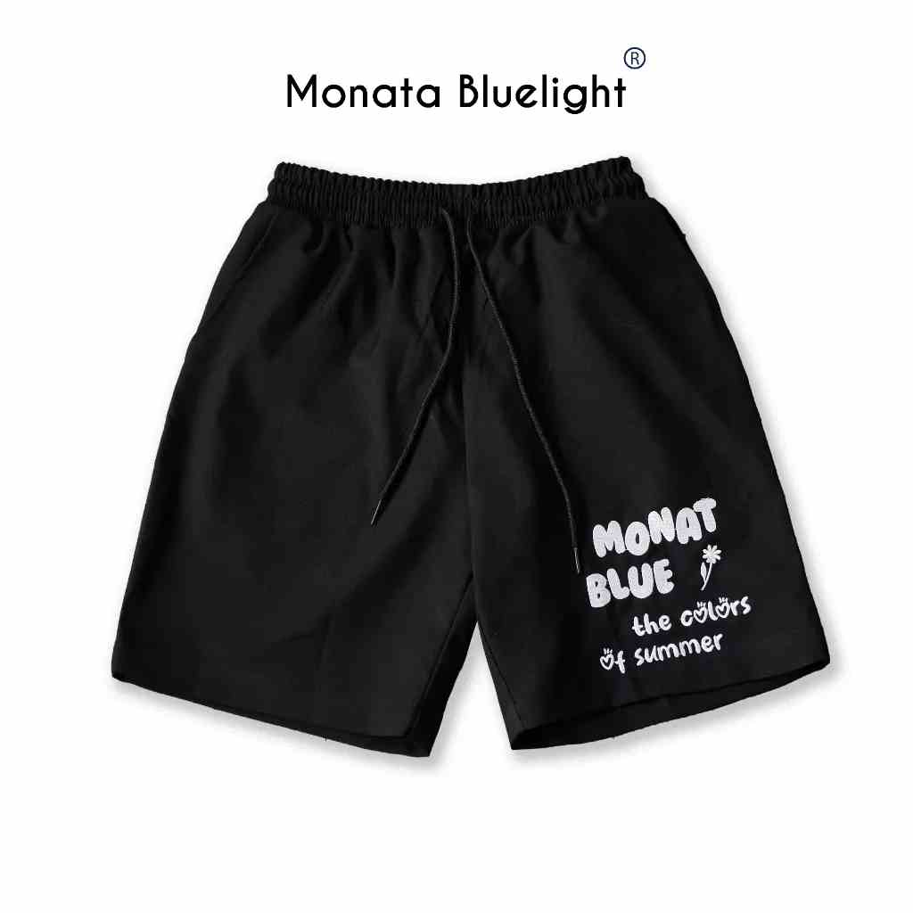 [Mua 2 giảm 7%] MONATA BLUELIGHT short colors of summer - Quần short đùi logo thêu kaki mềm cao cấp unisex