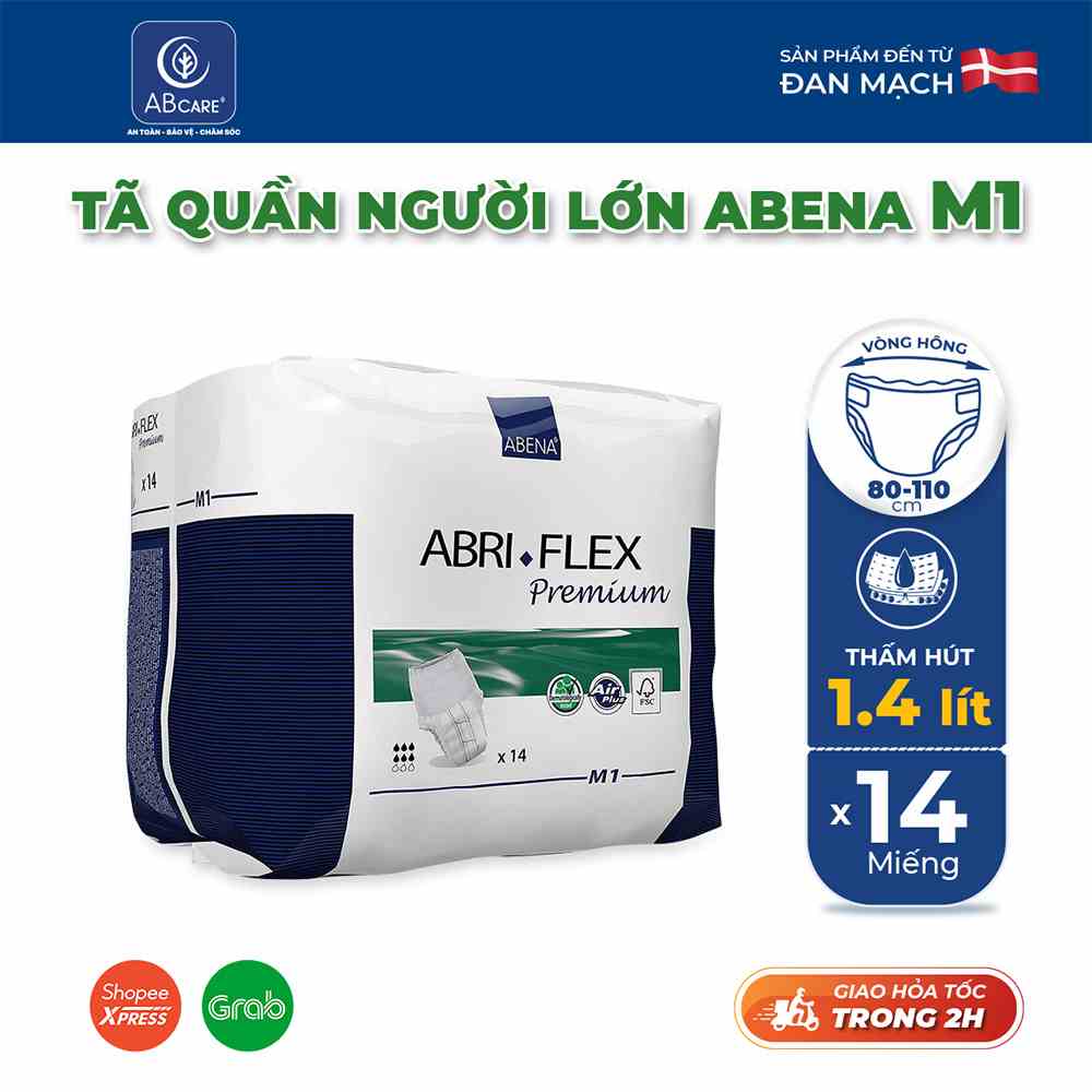 Tã quần người lớn, người già, sau sinh Abena Abri Flex Premium - Nhập khẩu Đan Mạch (Gói 14 miếng)