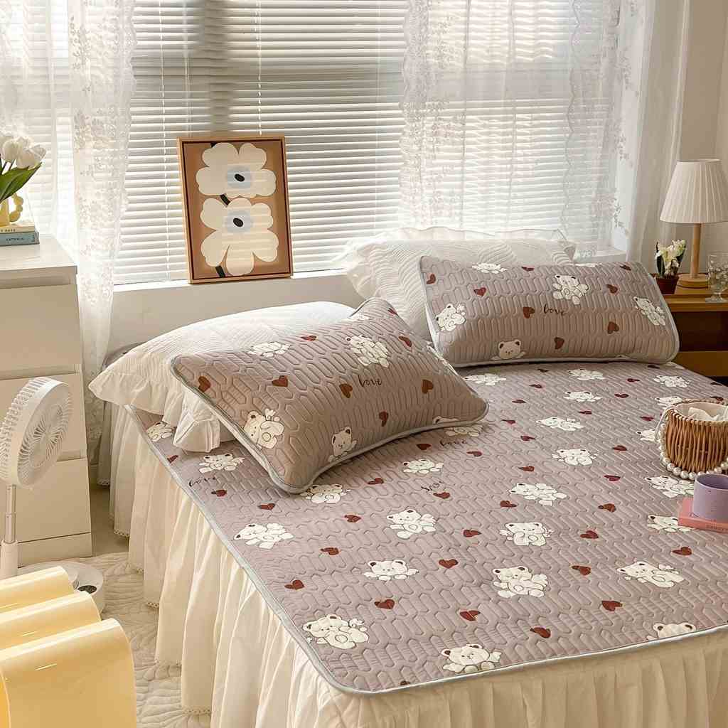 Chiếu điều hòa cao su non 9D M2T BEDDING Luxury vải lụa Tencel mềm mát - Mark Tim Tím