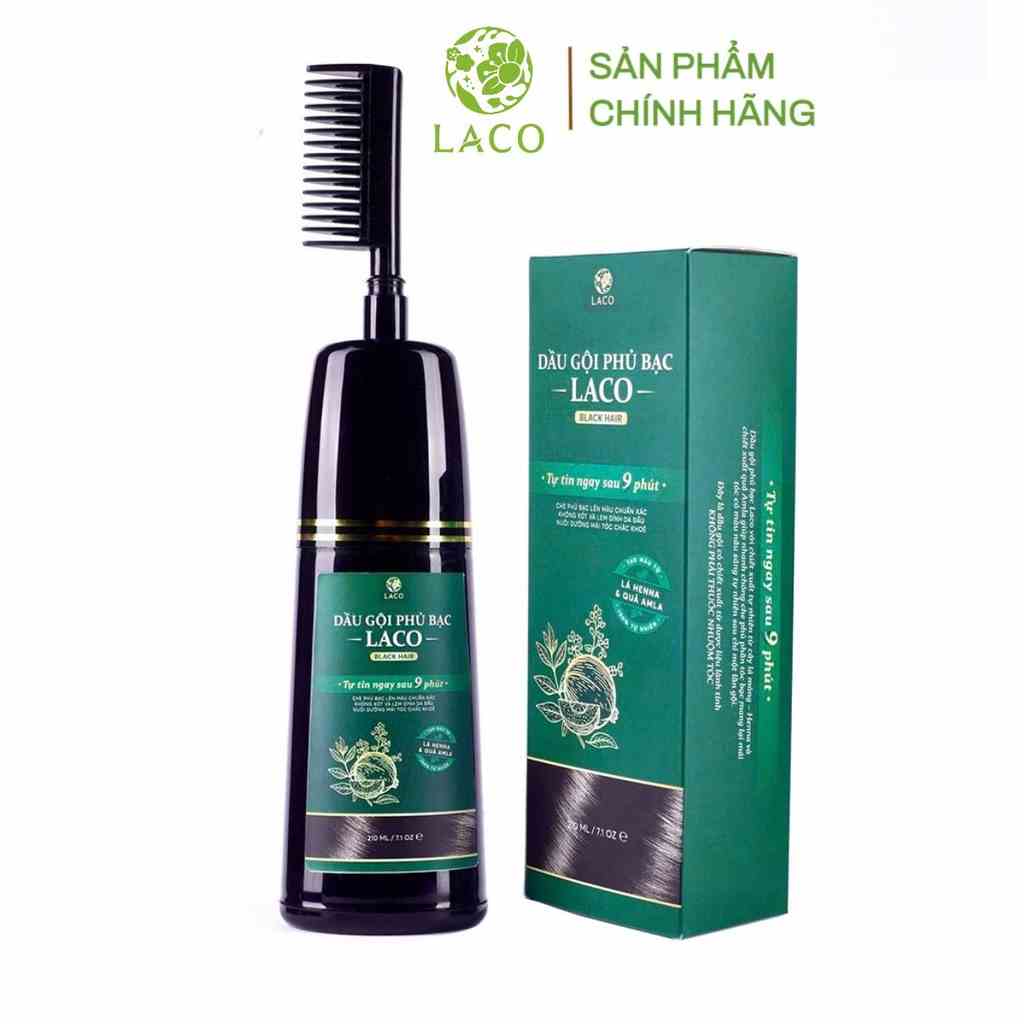 [Mã BMTTC60K giảm đến 60K đơn 50K] Laco Black Hair dầu gội phủ bạc an toàn 200ml giúp tóc đen tự tin sau 9 phút