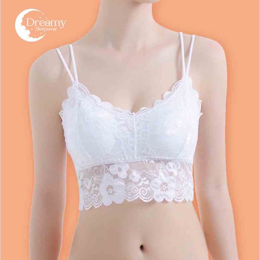 [Mã BMLTA35 giảm đến 35K đơn 99K] Áo Bra Ren hoa cúc mềm mại có mút rời, Áo Bra Ren dáng croptop siêu xinh Dreamy - B01