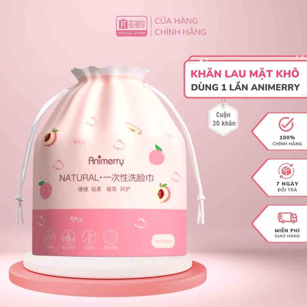 [Mã BMLTA35 giảm đến 35K đơn 99K] Khăn Mặt Khô Animerry 100% cotton dùng 1 lần