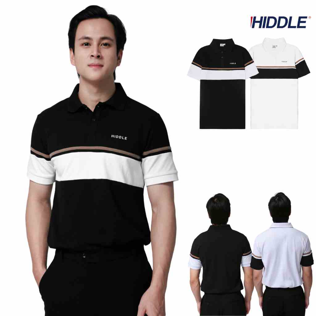 Áo polo nam cao cấp sọc ngang thân nâu HIDDLE chất cotton cá sấu thoáng mát | H7-T5