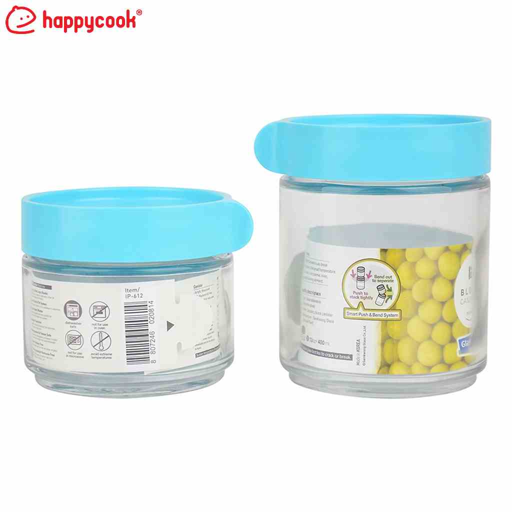 Bộ 2 Hũ Thủy Tinh đựng gia vị Happy Cook GL-796 (250ml - 400ml)