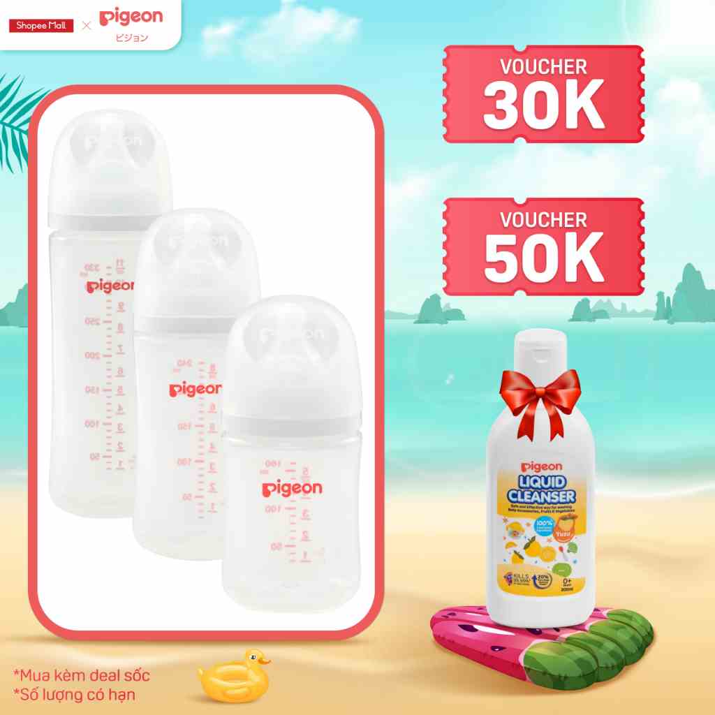 Bình sữa Softouch PP Plus Pigeon thế hệ III 160ml/240ml/330ml