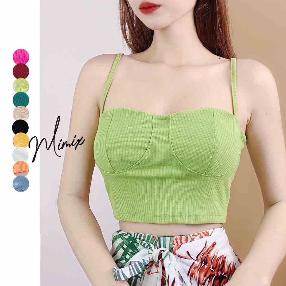 Áo croptop 2 dây bảng nhỏ viền cúp MIMIX BS5075