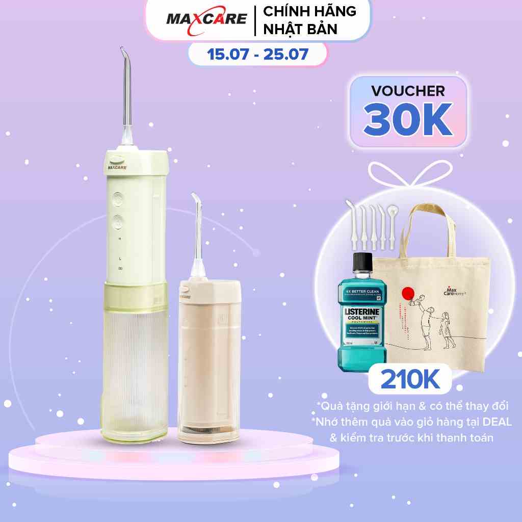 Máy Tăm Nước Cầm Tay Maxcare Travel Size UltraClean Max456PRO - Công Nghệ Độc Quyền Nhật Bản, Phiên Bản Giới Hạn, 200ml