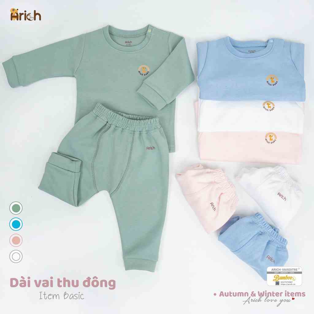 Dài cài vai thu đông Arich cho bé (lẻ size 9-12m, 3-6y)