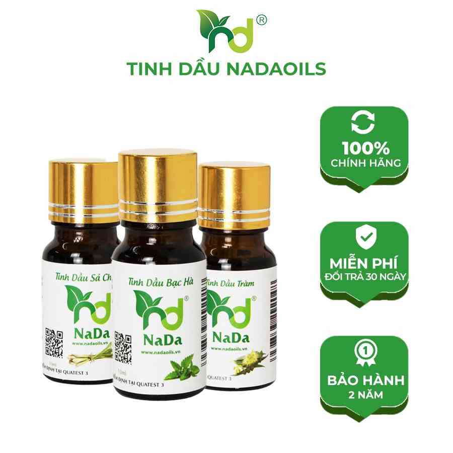 [Mã BMLTB200 giảm đến 100K đơn 499K] Combo 3 chai tinh dầu Nada kiểm định quatest 3 chai 10ml dễ ngủ, khử mùi