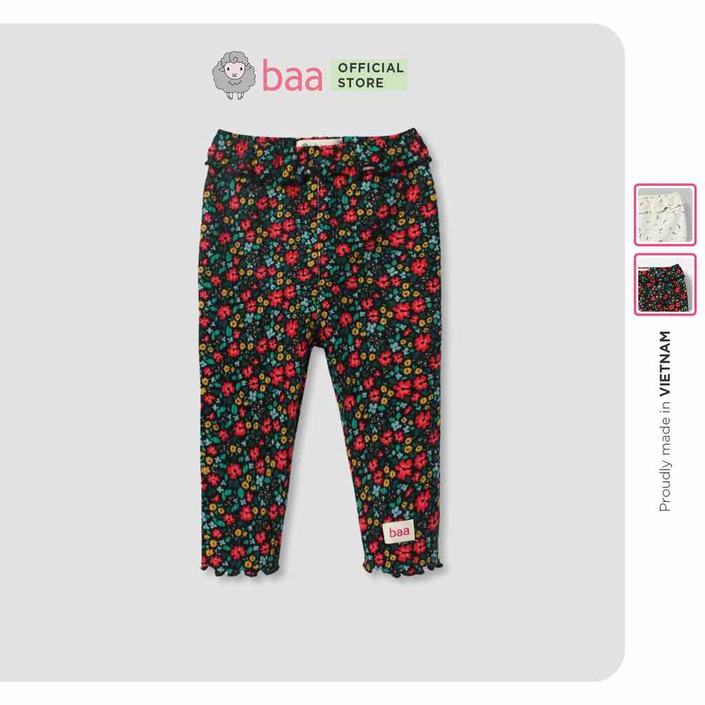 Quần legging bé gái, quần dài thun gân cho bé từ 3 tháng - 12 tháng, quần dài sơ sinh Baa Baby - GN-QU03D-01