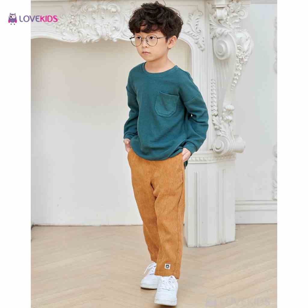 [Mã BMLTA35 giảm đến 35K đơn 99K] Quần nhung bé trai phối sọc - Lovekids