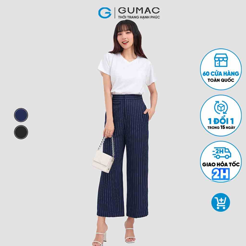 Quần sọc ống rộng thời trang GUMAC LQ1101