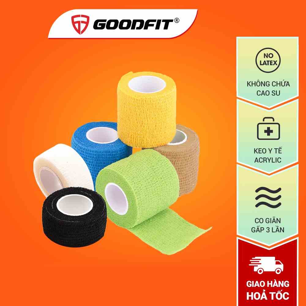 Băng thể thao đàn hồi GOTAPE thành phần không chứa cao su, không gây dị ứng, dùng được cho vết thương hở, y tế