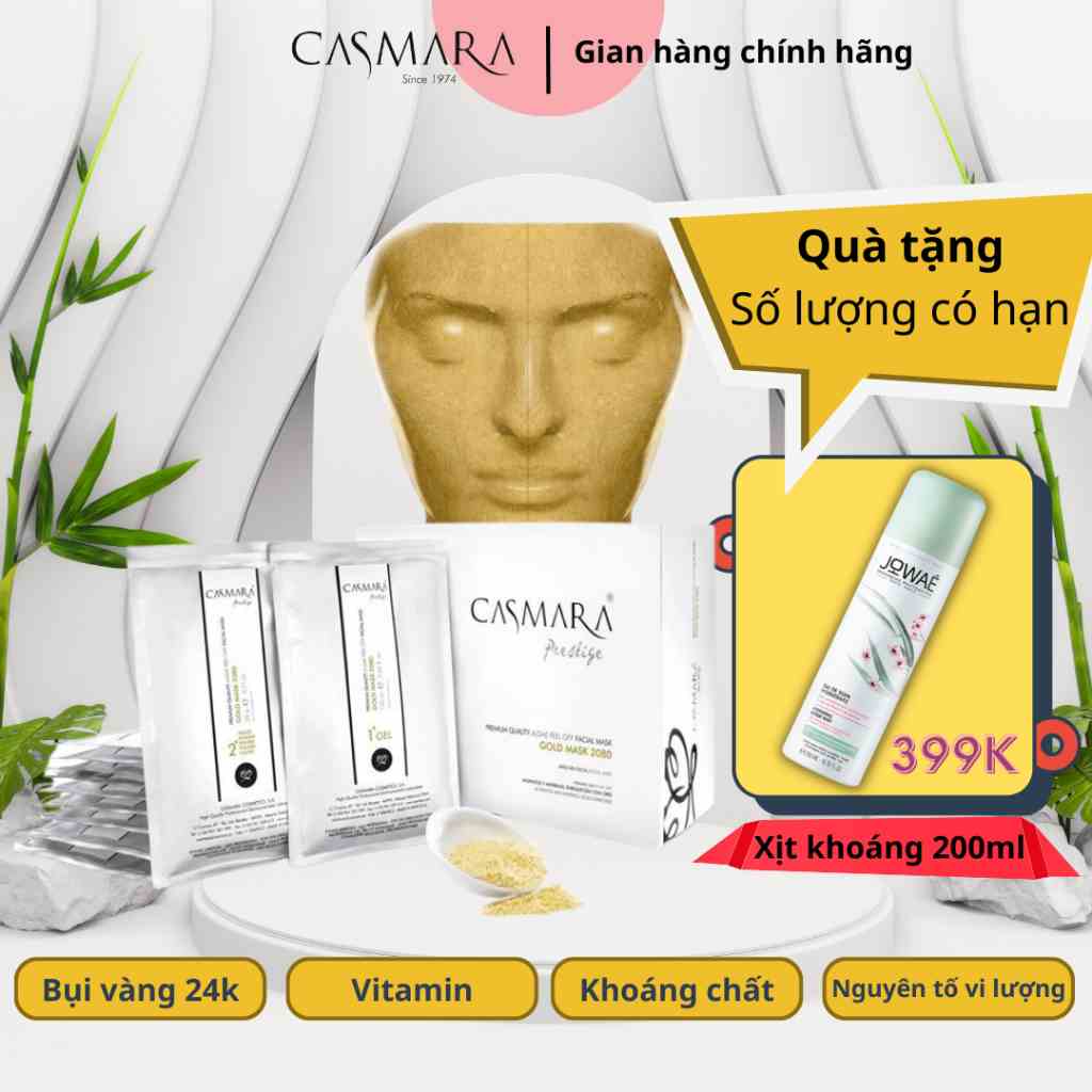 Mặt Nạ Vàng CASMARA Gold Mask 2080 Hộp 10 Set - Nhập khẩu Tây Ban Nha