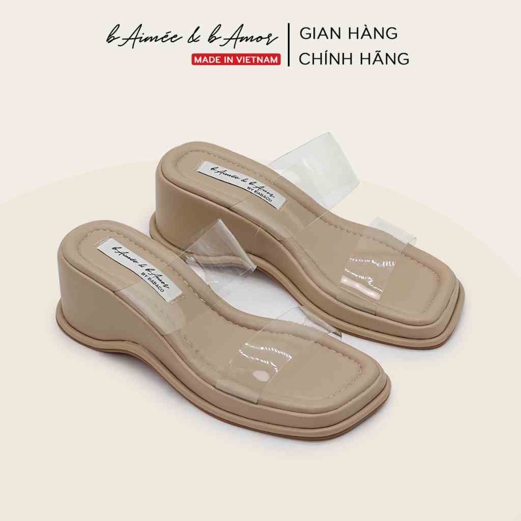 Sandal nữ cao gót đế xuồng Museum Plastic cao 6p quai trong bAimée & bAmor - MS3050