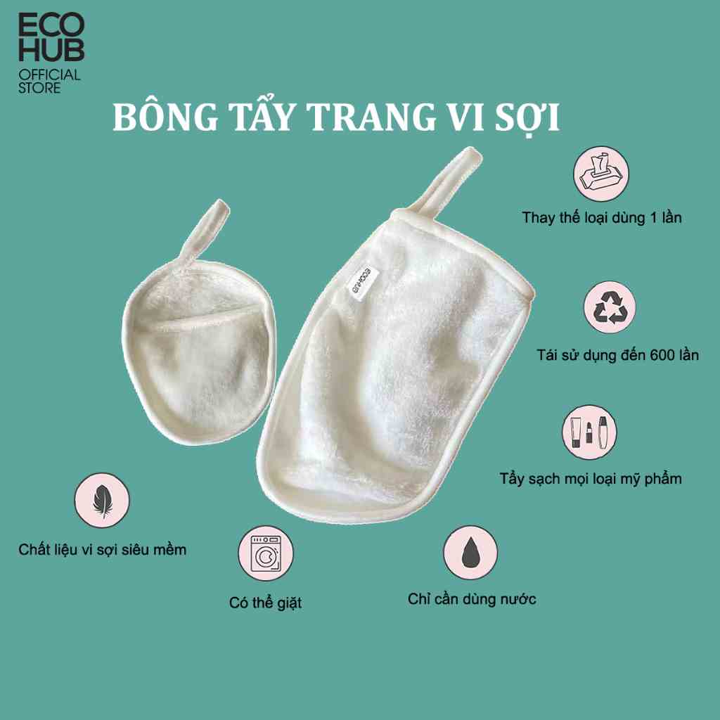 Bông tẩy trang vi sợi tái sử dụng ECOHUB thân thiện môi trường