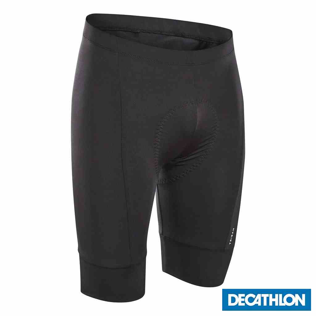 Quần short đạp xe đường trường Essential cho nam Đen DECATHLON TRIBAN mã 8542910