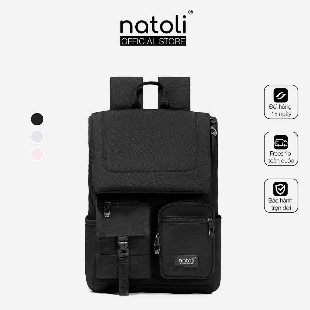 Balo laptop 15 6 inch thương hiệu NATOLI, Cặp đi học nam nhiều ngăn chống sốc chống nước tốt - Global Backpack B8