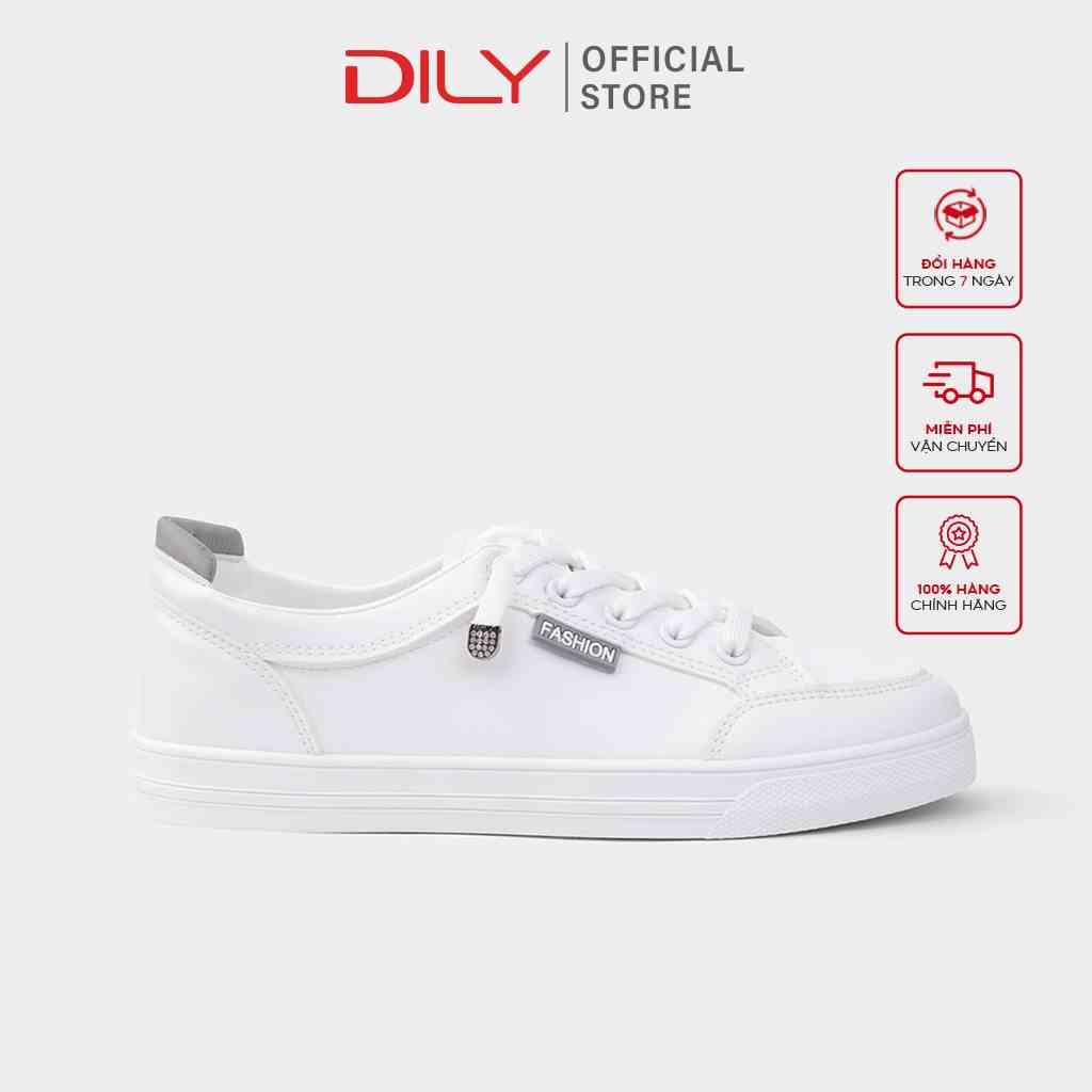 [Form nhỏ tăng 1 size] Giày sneaker nữ màu trắng DILY đế cao su cao 3cm_ AG0001