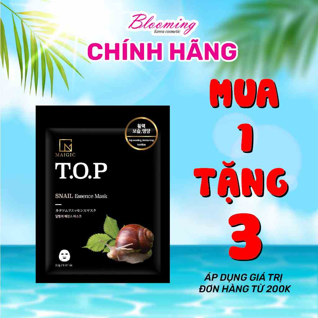 [Mã BMLTA35 giảm đến 35K đơn 99K] Mặt Nạ Giấy MAIGIC T.O.P SNAIL Essence Mask Chiết Xuất Từ Ốc Sên 23g