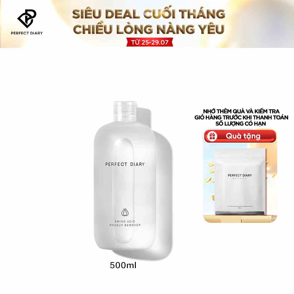 Nước Tẩy Trang Perfect Diary AMINO ACID Làm Sạch Sâu Dịu Nhẹ Giảm Kích Ứng 500ml