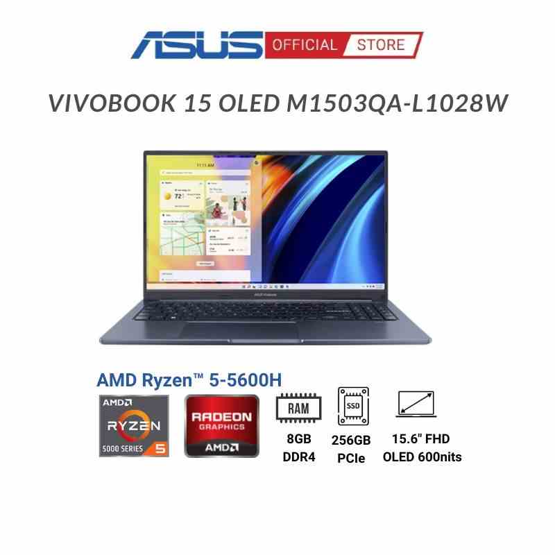 [Mã BMLTB35 giảm đến 35K đơn 99K] Laptop Asus Vivobook 15 OLED M1503QA-L1028W (Ryzen™ 5-5600H + 15.6 inch FHD OLED)