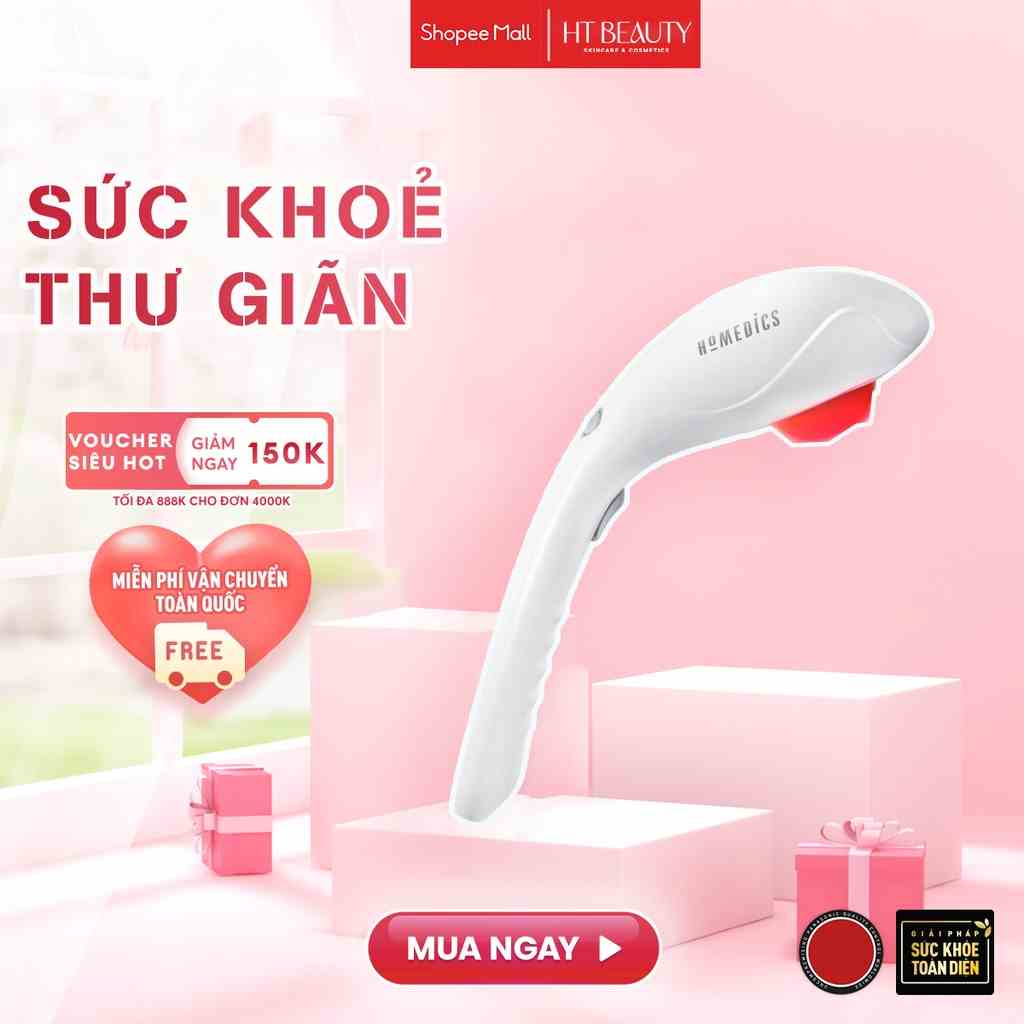 Máy massage toàn thân cầm tay pin sạc kèm nhiệt Homedics HHP-405 bảo hành chính hãng 2 năm