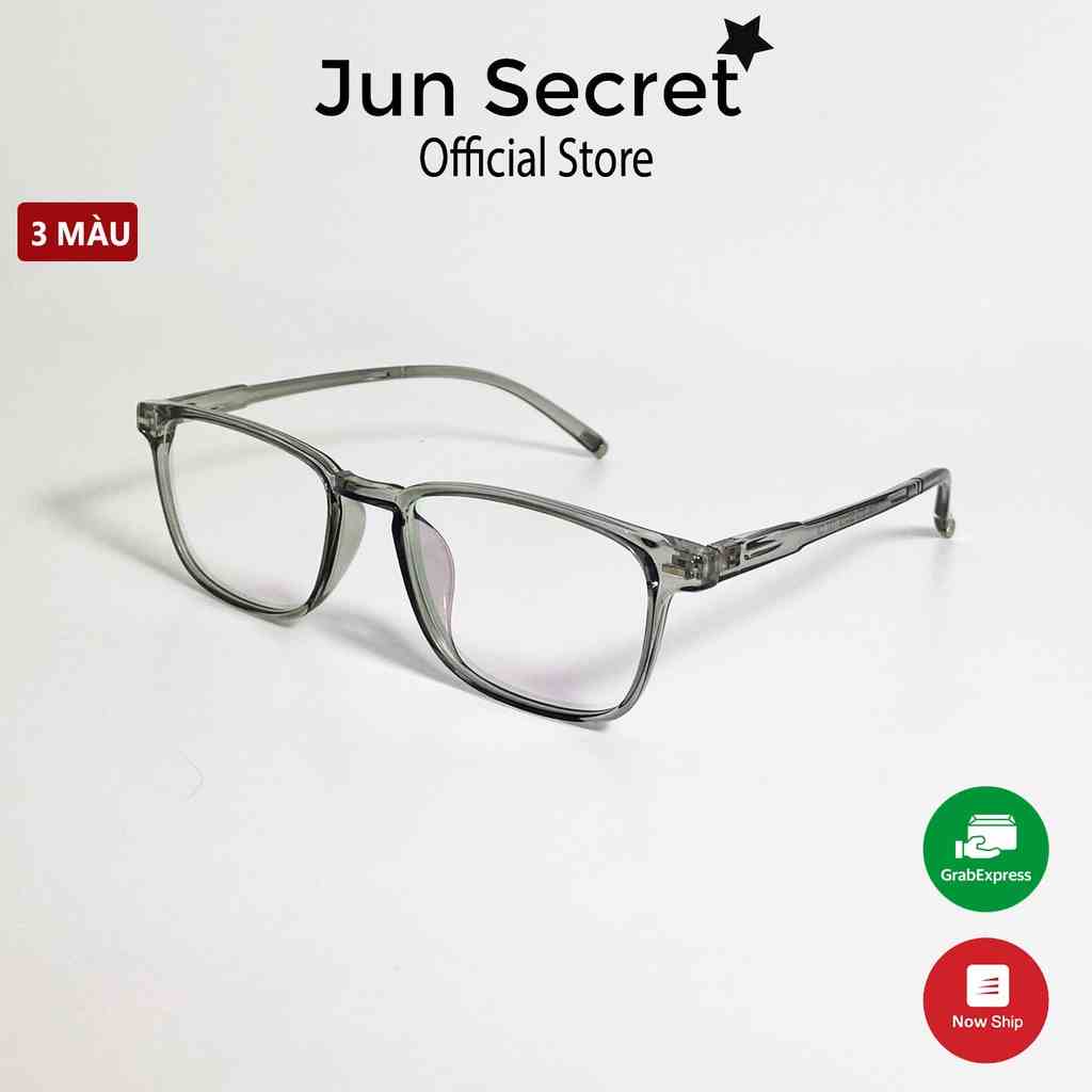 Gọng kính giả cận thời trang Jun Secret chất liệu nhựa dẻo, tròng kính 0 độ chống tia UV dành cho cả nam và nữ JS20A13