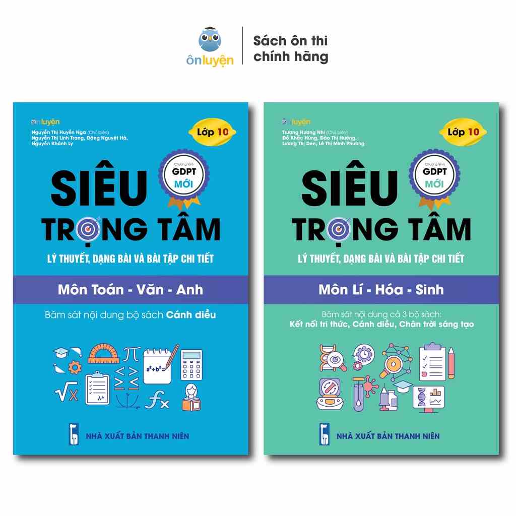 Lớp 10 (bộ Cánh diều) Combo 2 sách Siêu trọng tâm Toán-Văn_Anh và Lí-Hóa-Sinh [Nhà sách Ôn luyện]