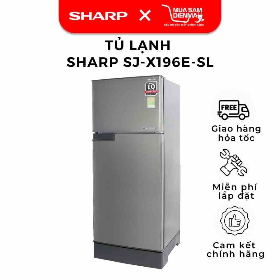 [Mã BMLTB200 giảm đến 100K đơn 499K] Tủ lạnh Sharp Inverter SJ-X196E-SL | SJ-X196E-DSS 180 lít--Chỉ giao tại HN--