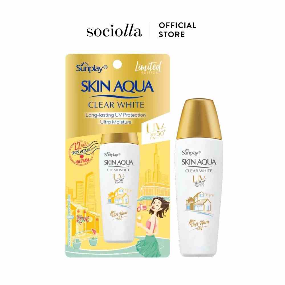 [Mã BMLTA35 giảm đến 35K đơn 99K] Sữa Chống Nắng Dưỡng Da Trắng Mịn Sunplay Skin Aqua Clear White