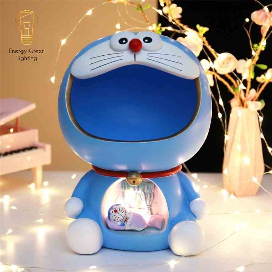 Đèn Ngủ Trang Trí Hình Doraemon Energy Green Lighting Kiêm Đựng Chìa Khoá Bánh Kẹo Phụ Kiện 4 Mẫu Khác Nhau