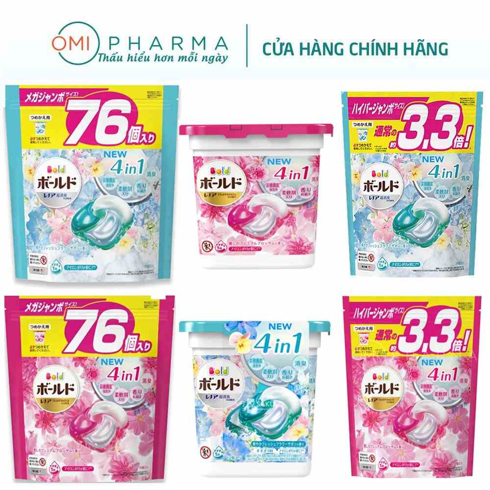 Hộp/ Túi Viên Giặt Xả Quần Áo 4D Gel Blossom Siêu Sạch S Select Nhật Bản (Hộp 12 Viên)